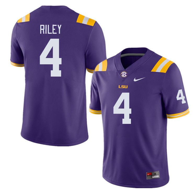 LSU Tigers #4 Duke Riley College Football Jerseys Stitched Sale-Purple